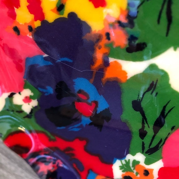 Vtg Floral Print Fabric Platter - Picture 4 of 11